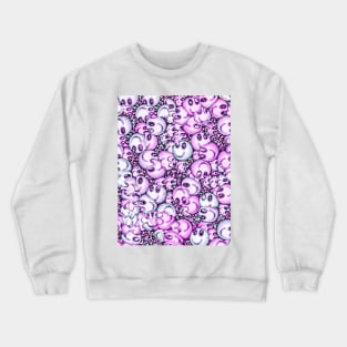 Cute pattern of tiny smileys and ghosts Crewneck Sweatshirt